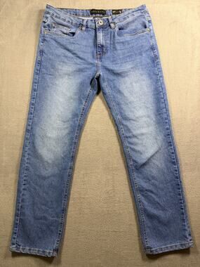 Departed Jeans Mens Size 34 Medium Wash Faded Denim Classic Straight Leg Pants